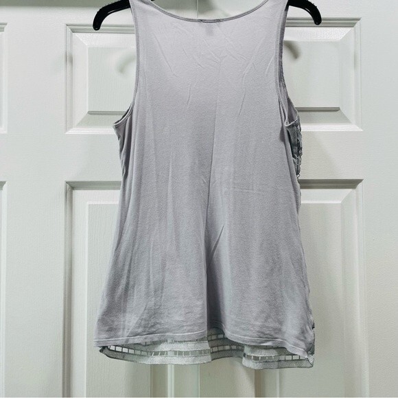 Express Silver and Gray Metallic Lace Tank Top Size M - Picture 2 of 8